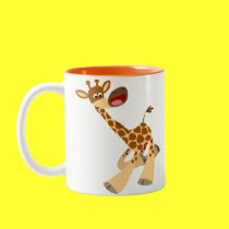 Cute Cartoon Ambling Giraffe Mug mugs