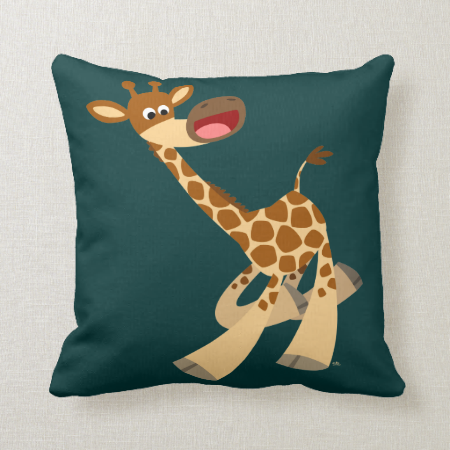 Cute Cartoon Ambling Giraffe Pillow