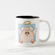 Cute Cartoon Angel Pig Mug