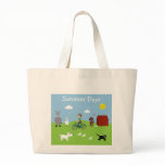 Cute Cartoon Animals, &amp; Boy Riding Bike Canvas Bags