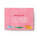 Cute Cartoon Animals Family Kids Custom Envelope envelope