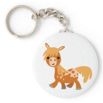 Cute Cartoon Appaloosa Pony Keychain