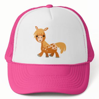 Cute Cartoon Appaloosa Pony trucker hat hat