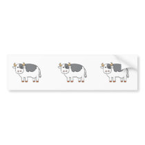 Cute Cartoon Baby Cow Bumper Sticker