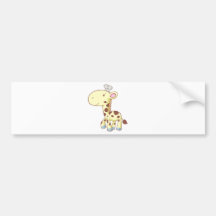 Cute Cartoon Baby Giraffe Shirts Bumper Stickers