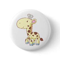 Cute Cartoon Baby Giraffe Shirts Pinback Buttons