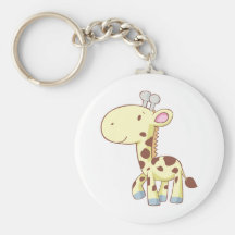 Cute Cartoon Baby Giraffe Shirts Key Chains