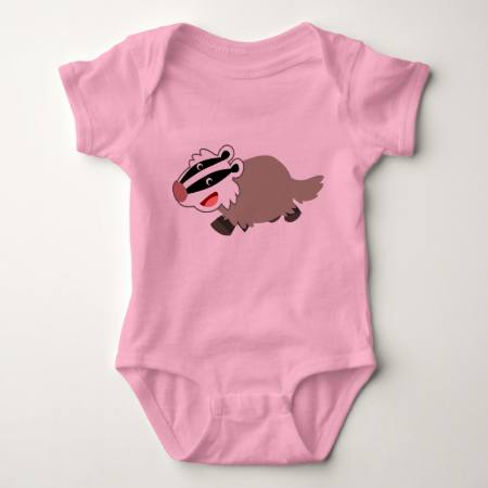 Cute Cartoon Badger Baby Clothing T Shirts