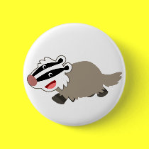 Nettes Karikatur-Dachs-Knopf-Abzeichen buttons