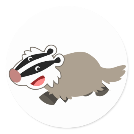 Cute Cartoon Badger Sticker