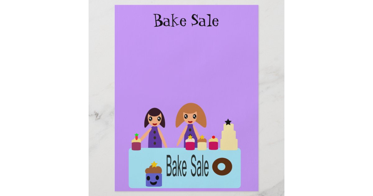 cute cartoon bake sale flyer zazzle cute bake sale signs