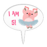 Cute Cartoon Ballerina Pig Cake Topper cake picks