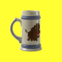 Cute Cartoon Beaming Wild Boar Stein Mug mugs