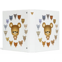 Cute Cartoon Bear Babies Avery Binder
