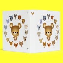 Cute Cartoon Bear Babies Avery Binder