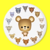Cute Cartoon Bear Babies Magnet