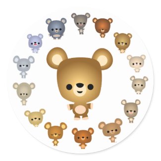 Cute Cartoon Bear Babies Sticker sticker