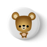 Cute Cartoon Bear Cub Button Badge