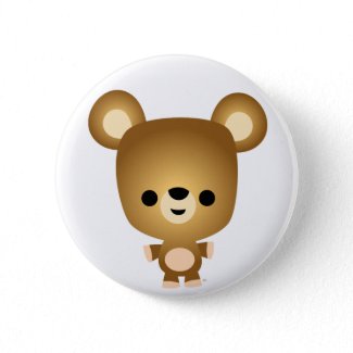 Cute Cartoon Bear Cub Button Badge button