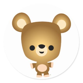 Cute Cartoon Bear Cub Sticker sticker