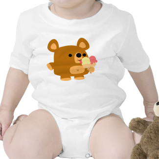 Cute Cartoon Bear with Balls :) Baby apparel Creeper
