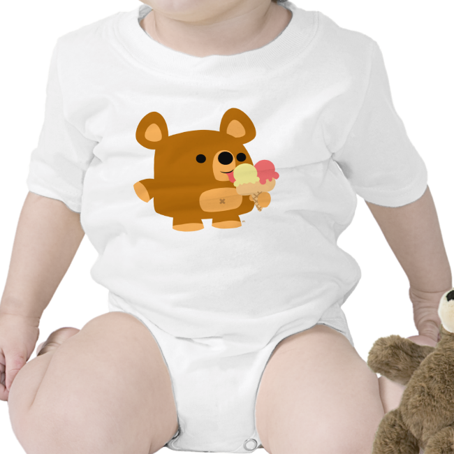 Cute Cartoon Bear with Balls :) Baby apparel Creeper