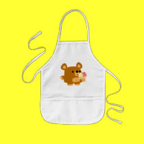 Cute Cartoon Bear with Balls :) cooking apron by Lioness_Graphics Cute Cartoon Bear with Balls :) cooking apron