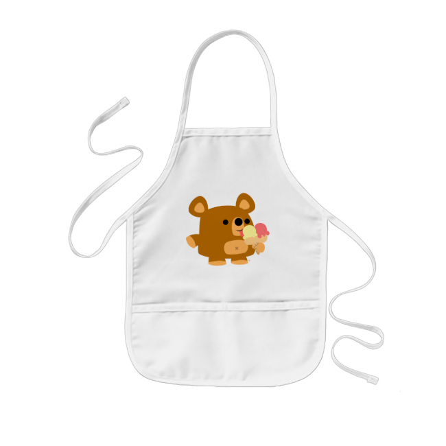 Cute Cartoon Bear with Balls :) cooking apron