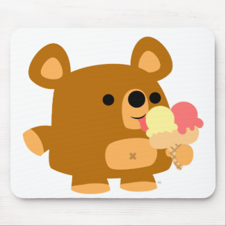 Cute Cartoon Bear with Balls :) mousepad