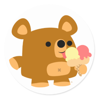 Cute Cartoon Bear with Balls :) round sticker