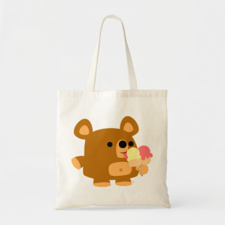 Cute Cartoon Bear with Ice Cream Bag