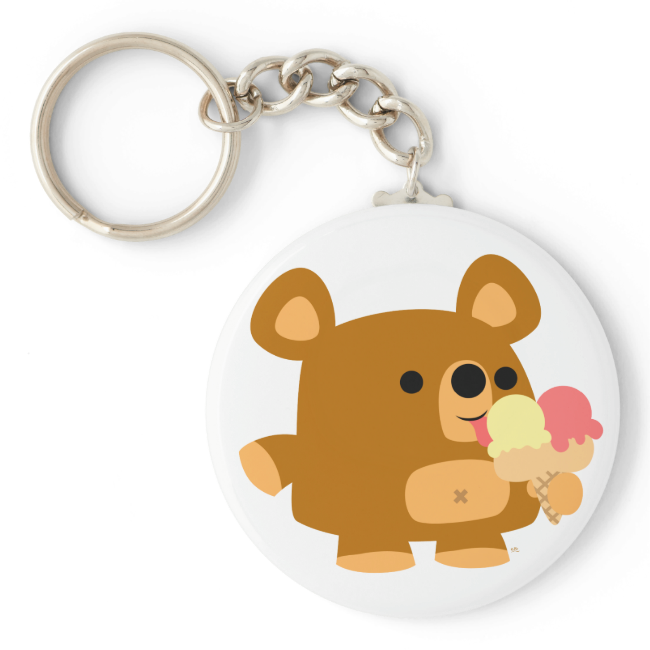Cute Cartoon Bear with Ice Cream Keychain