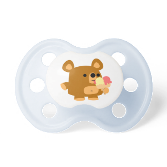 Cute Cartoon Bear with Ice Cream Pacifier BooginHead Pacifier