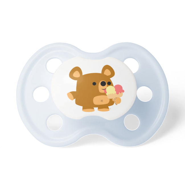 Cute Cartoon Bear with Ice Cream Pacifier BooginHead Pacifier
