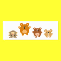 Cute Cartoon-Bären 3 Bookmark (Profil-Karte) visitenkarten