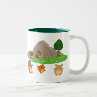 Cute Cartoon Bears in a Cave Mug