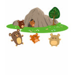 Cute Cartoon Bears in a Cave Women T-Shirt