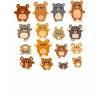 Cute Cartoon Bears Women T-shirt shirt
