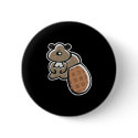 cute cartoon beaver buttons