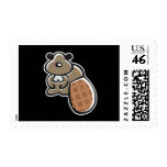 cute cartoon beaver postage