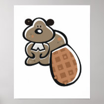 cute cartoon beaver posters