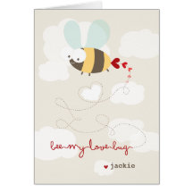 Cute Cartoon Bee Mine Love Valentine Photo Card