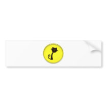 Cute Cartoon Black Cat Bumper Sticker