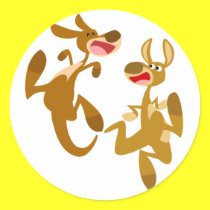 Nette Karikatur-federnd Känguru-Aufkleber sticker