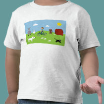 Cute Cartoon Boy & Animals Customizable Charity t-shirts