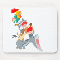 Cute Cartoon Bremen Town Musicians Mousepad