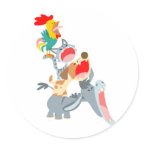 Cute Cartoon Bremen Town Musicians Sticker