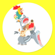 Netter Karikatur-Bremen-Stadtmusiker-Aufkleber sticker