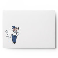 Cute Cartoon Bride and Groom Wedding Envelope envelope