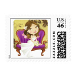 Cute Cartoon Bride Bridal Shower Postage
